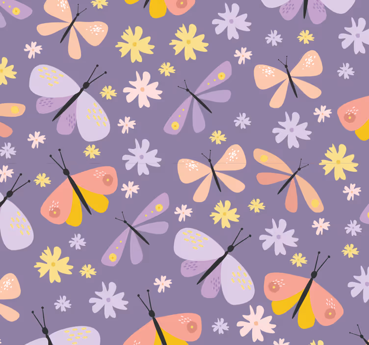 Carta da parati con piccole farfalle colorate - TenStickers