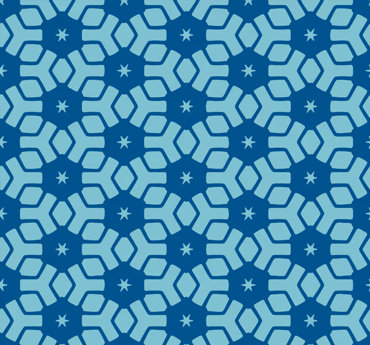 Piastrelle blu bagno carta da parati - TenStickers