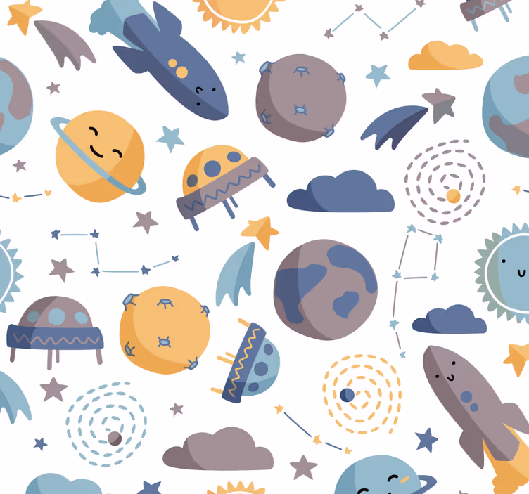 Carta da parati a tema spazio per bambini - TenStickers