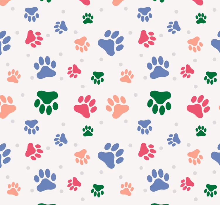 carta da parati cani decorazioni con motivo a zampa - TenStickers