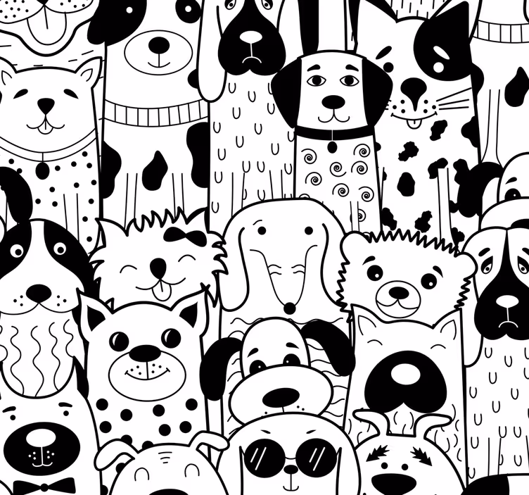 Carta da parati camera motivo cani - TenStickers