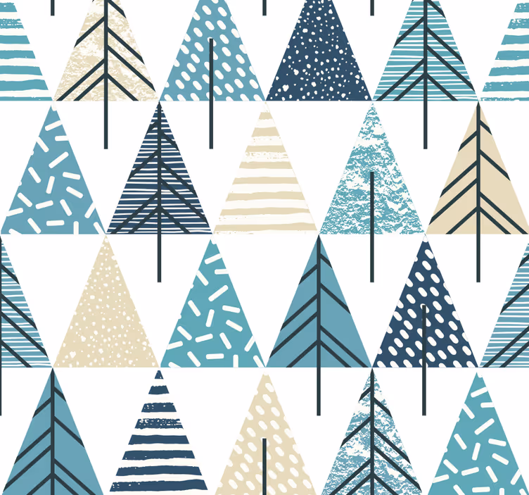 Carta da parati con alberi stile geometrico - TenStickers