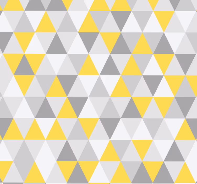Triangolo carta da parati forme gialle e grigie - TenStickers