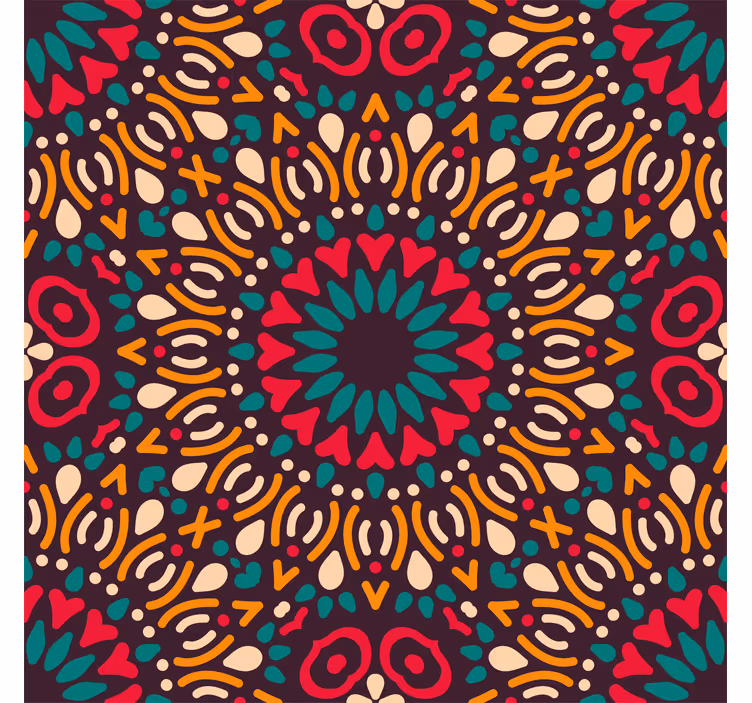 Carta da parati ornamentale mandala colorato - TenStickers