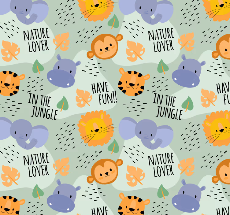 Carta da parati animali modello bambino giungla - TenStickers