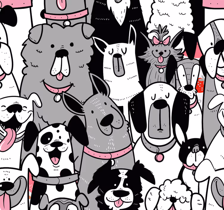 Contorni di cani carta da parati per bambini - TenStickers