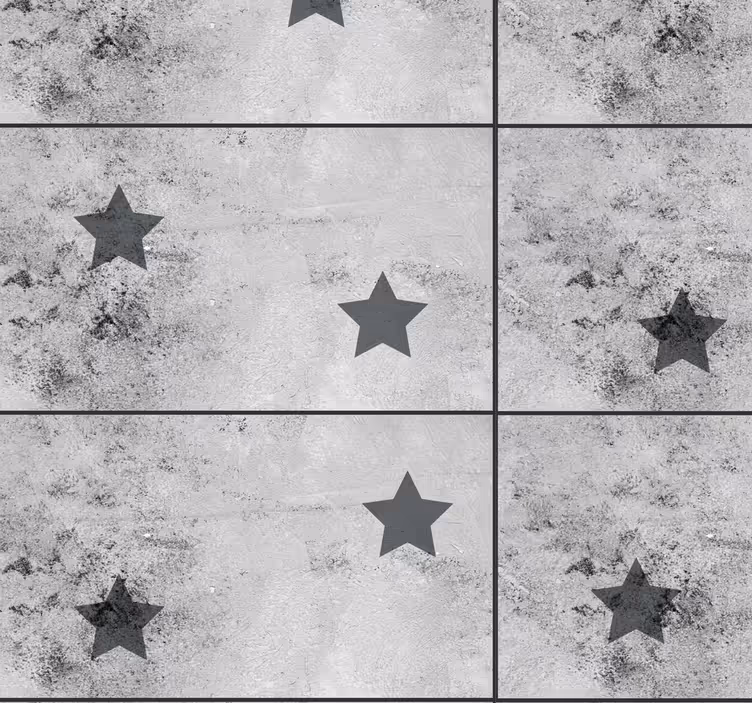Carta da parati effetto cemento stelle nere - TenStickers