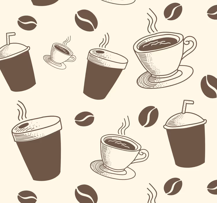 Carta da parati con tazza di caffè - TenStickers