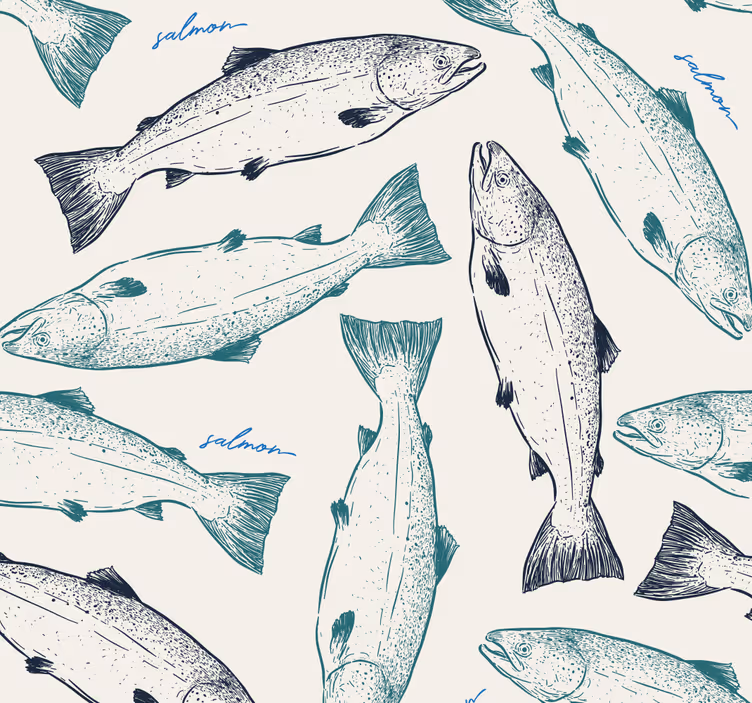 Carta da parati animali Salmone - TenStickers