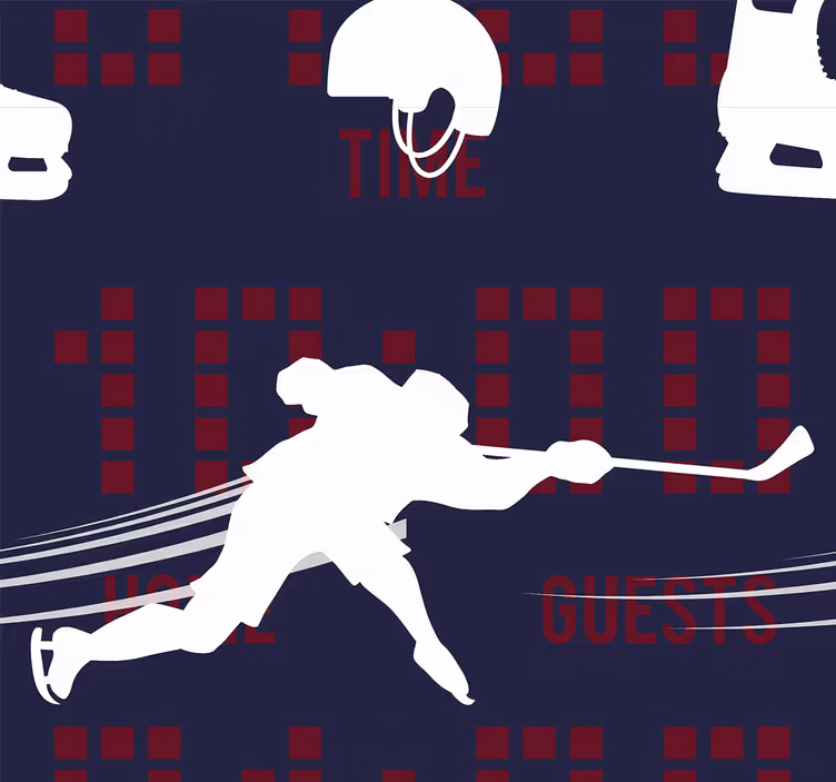 Carta da parati personalizzata azione di hockey su ghiaccio - TenStickers