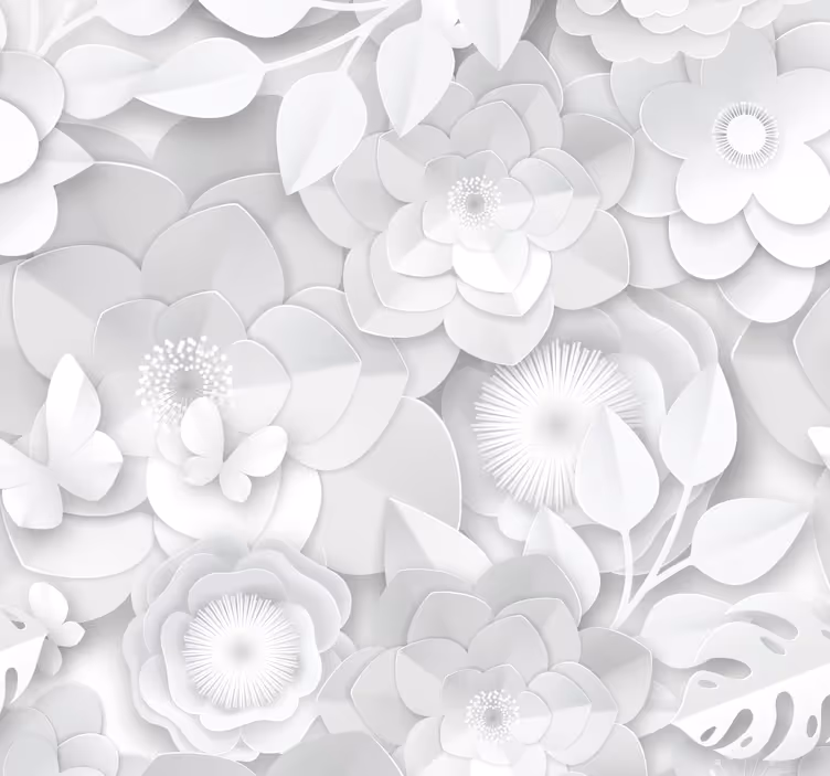 Carta da parati 3D con fiori effetto - TenStickers