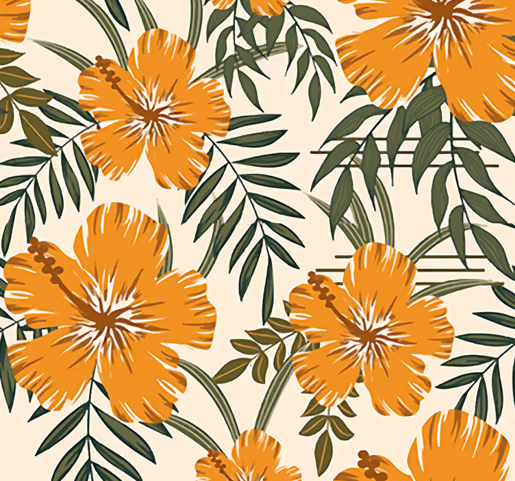 Carta da parati camera natura fiori geometrici - TenStickers
