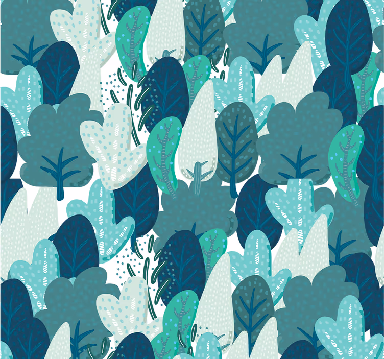 carta da parati alberi Foresta dei cartoni animati - TenStickers
