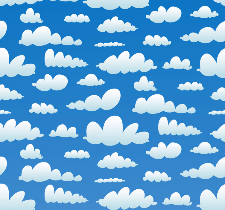 Carta da parati soggiorno disegno del modello di nuvola - TenStickers
