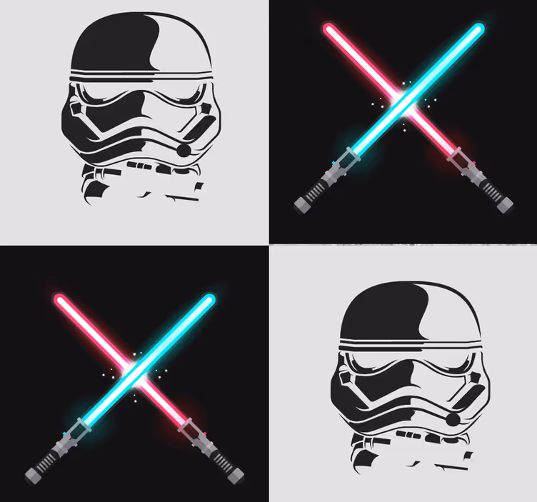 Carta da parati personalizzata spade laser da stormtrooper - TenStickers