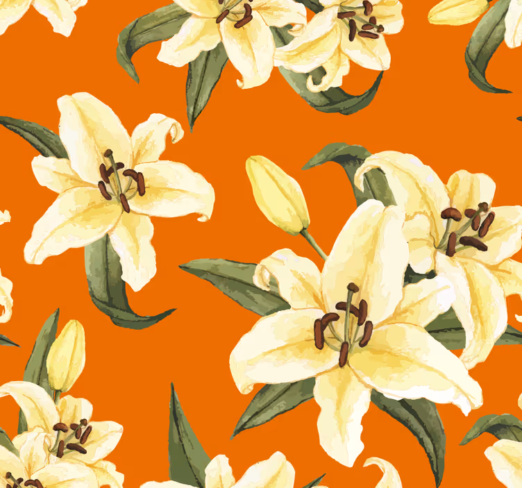Carta da parati natura fiori arancioni - TenStickers