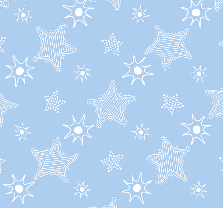 Carta da parati stelle modello bambino blu - TenStickers