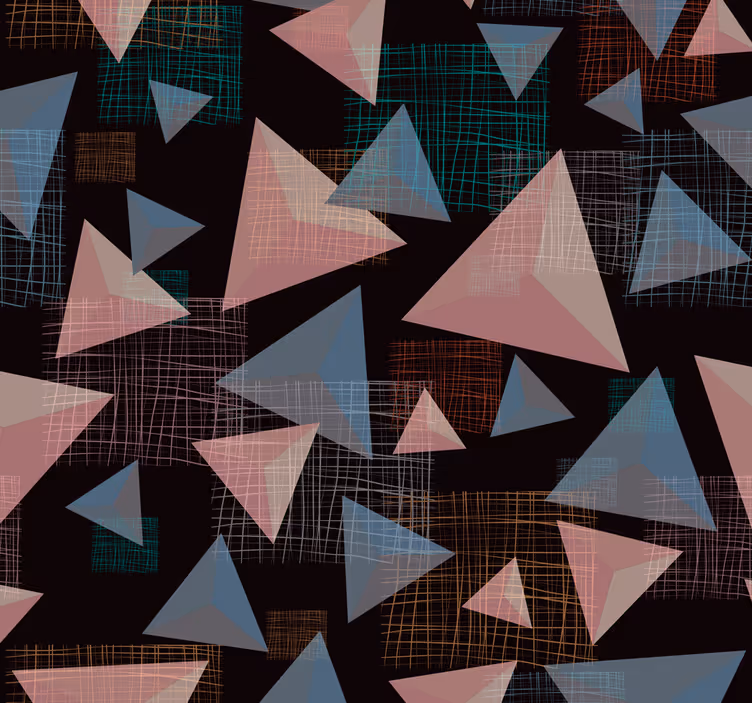 Carta da parati astratta triangoli colorati - TenStickers