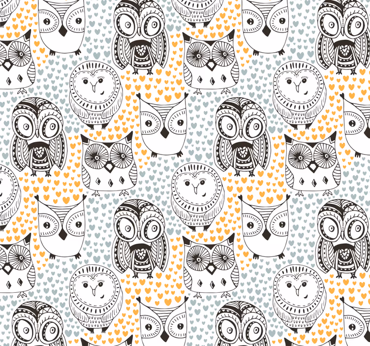 Carta da parati animali motivo con motivo gufo - TenStickers