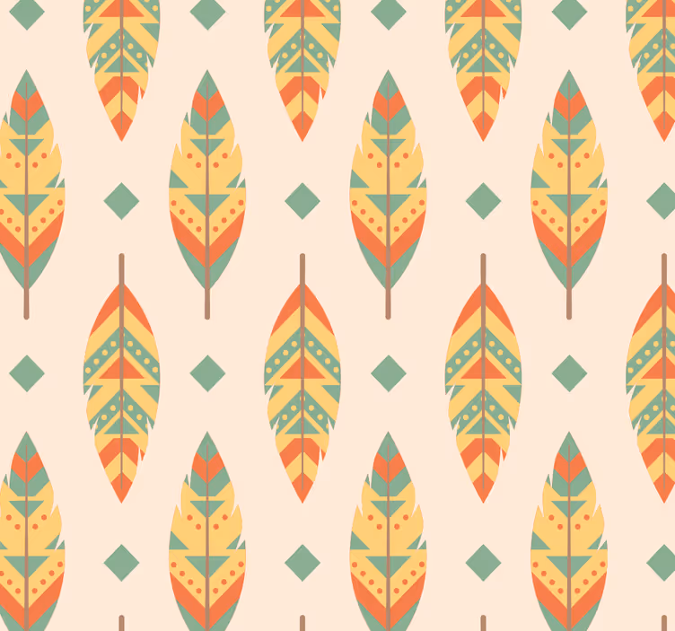 Carta da parati con piume multicolori - TenStickers