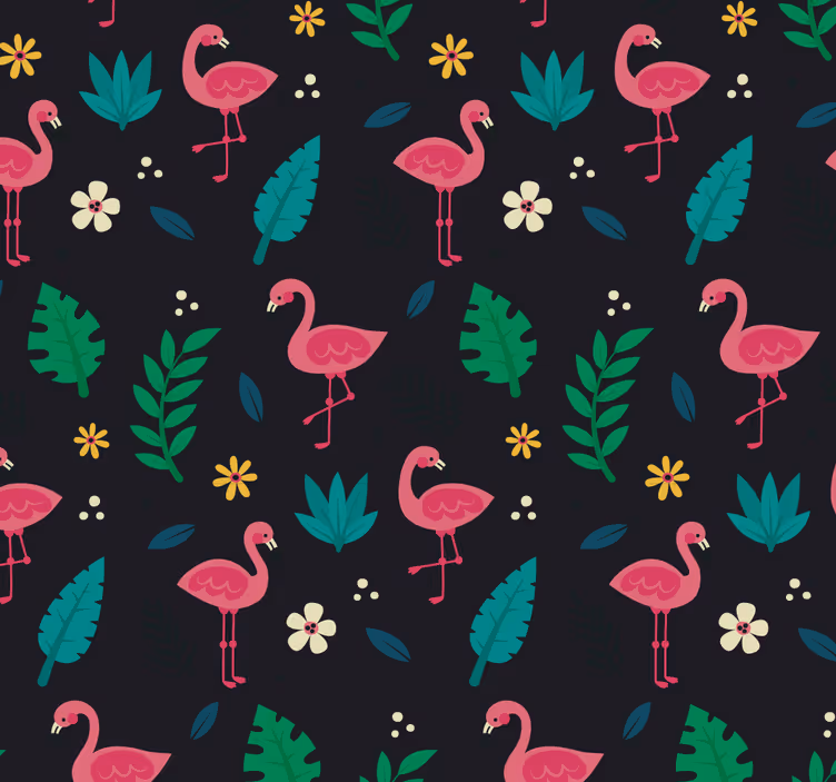 Carta da parati animali modello di fenicottero - TenStickers