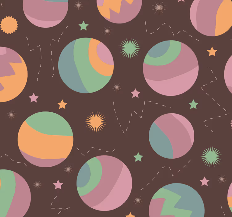 Carta da parati cameretta motivo a pois cosmici - TenStickers