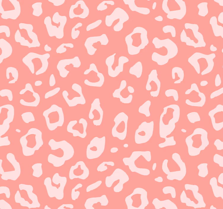 Carta da parati leopardata bianca e rosa - TenStickers