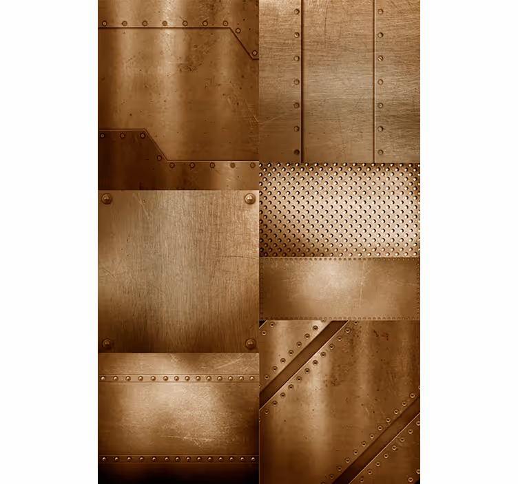 Carta da parati stile industriale pannelli texture metallica - TenStickers