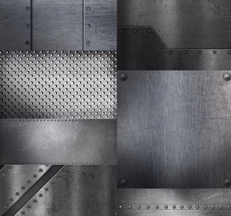 Carta da parati stile industriale pannelli metallici - TenStickers