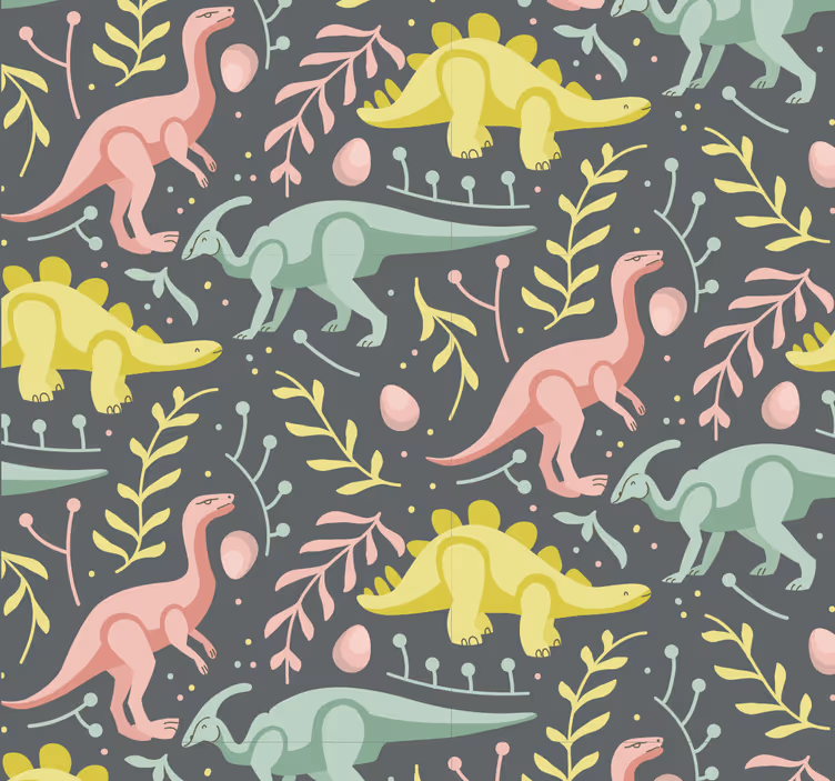 Carta da parati dinosauri gioco di cartoni animati - TenStickers