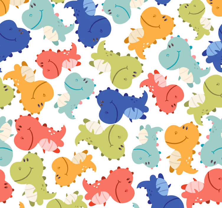 Carta da parati Dinosauri modello di dinosauro allegro - TenStickers