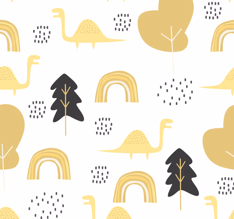 Carta da parati neonato motivo giocoso di dinosauri - TenStickers