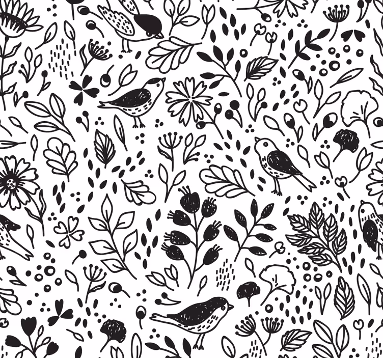Carta da parati floreale modello aviario botanico - TenStickers