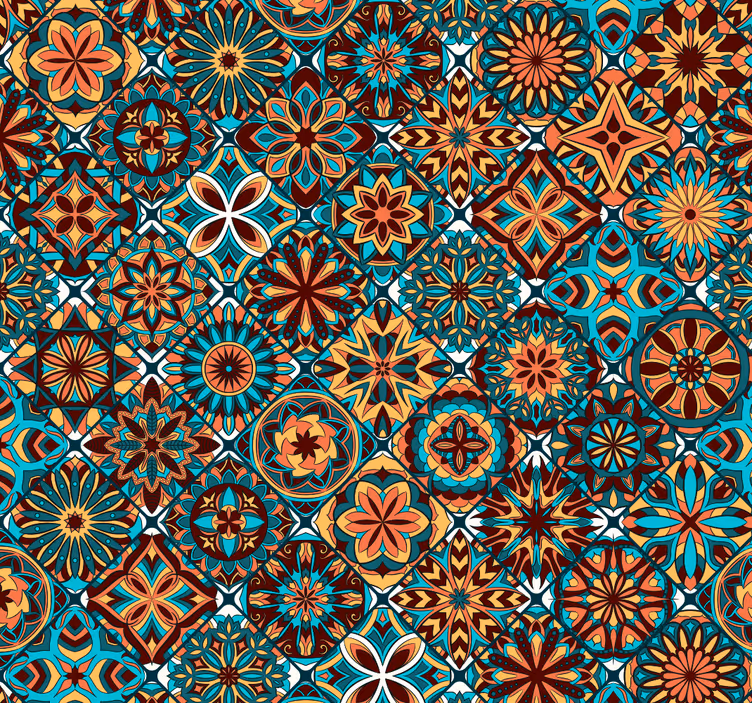 Carta da parati ornamentale mosaico colorato - TenStickers