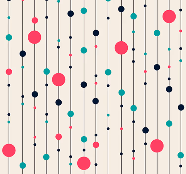 Carta da parati geometrica pois rosa - TenStickers
