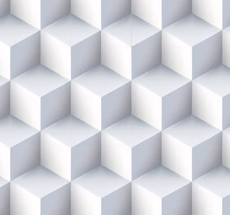 Carta da parati 3D con cubi bianchi - TenStickers
