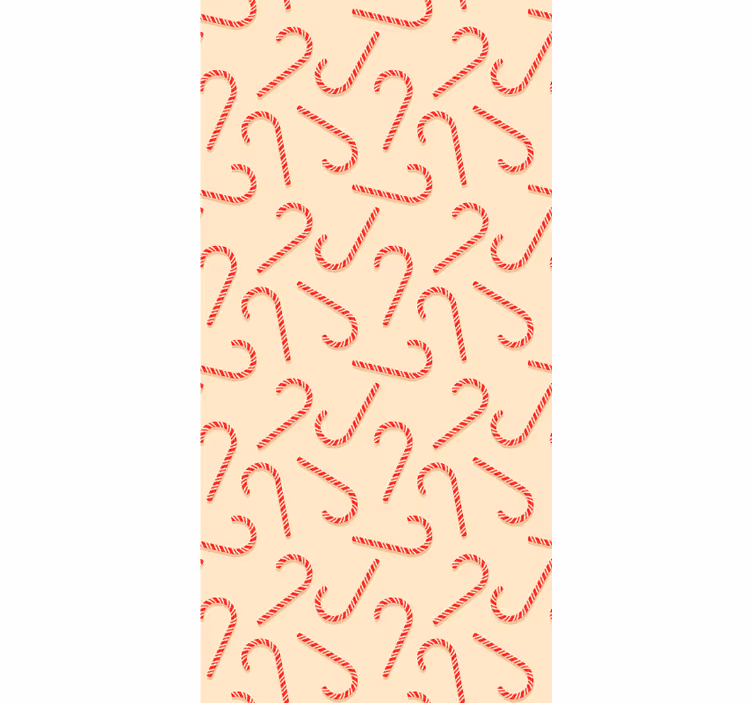 Carta da parati natalizia vortici di bastoncini di zucchero - TenStickers