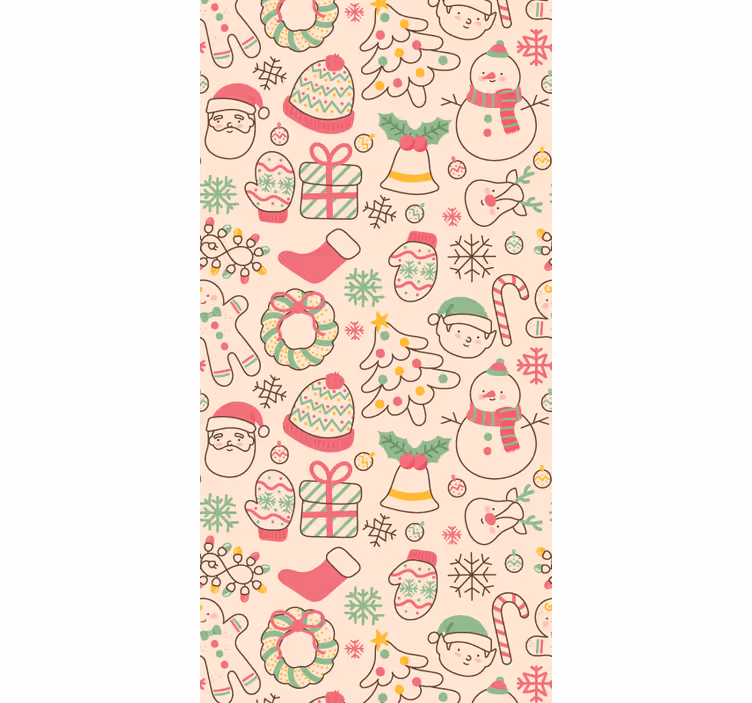 Carta da parati natalizia allegria delle festività natalizie - TenStickers