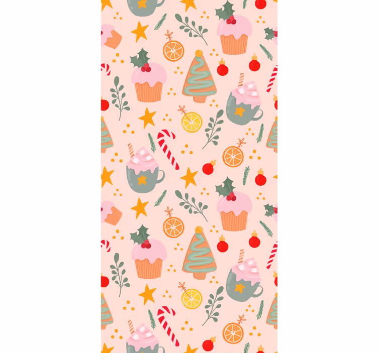 Carta da parati natalizia modello festivo - TenStickers