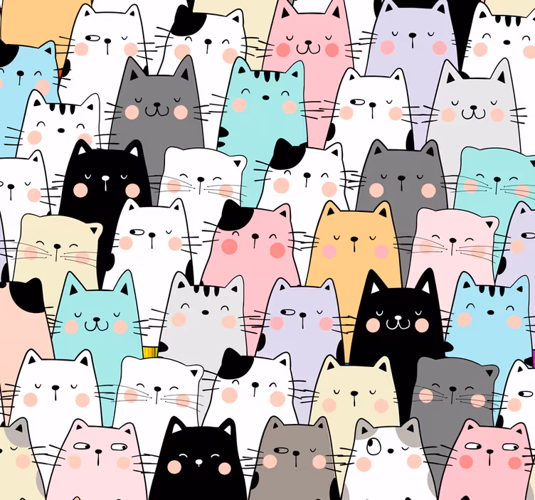Carta da parati per ragazzi animali Gatti - TenStickers