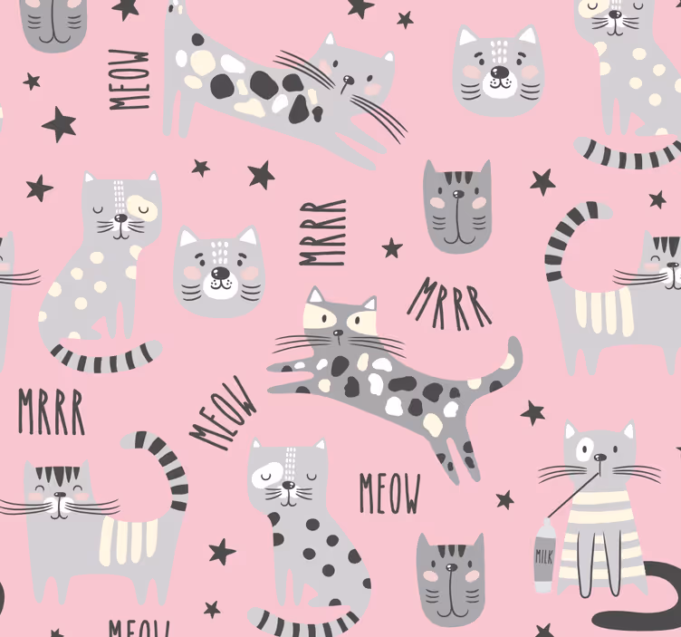 Carta da parati animali Gatti alla moda - TenStickers