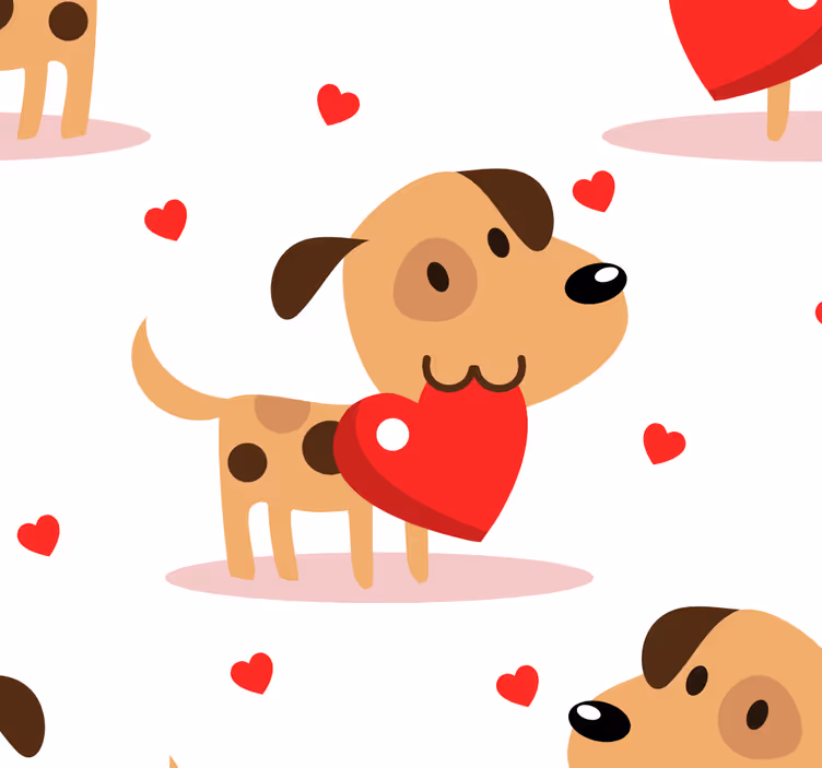 carta da parati cani amore di cucciolo - TenStickers