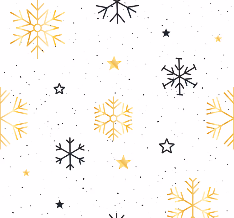 Carta da parati natalizia motivo fiocchi di neve stellati - TenStickers