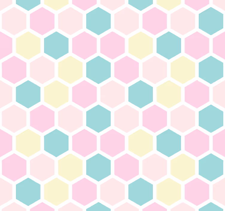 Carta da parati geometrica modello esagonale - TenStickers