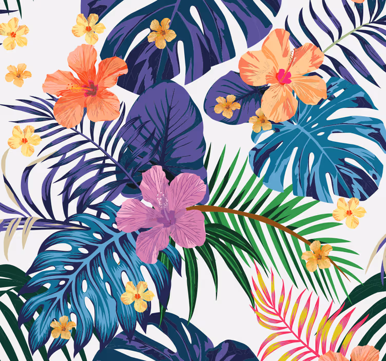 Carta da parati fiori Fiori colorati hawaiani - TenStickers