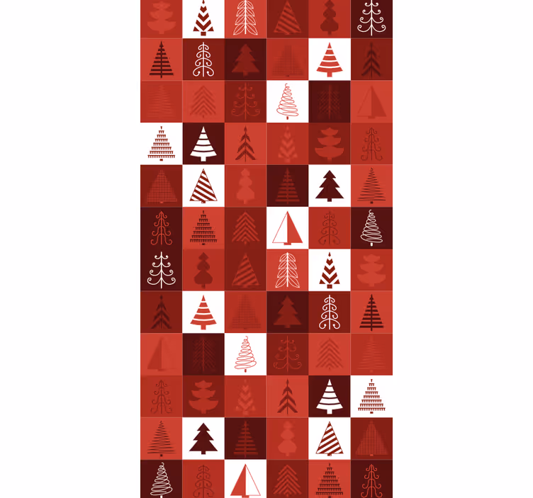 Carta da parati natalizia modelli di alberi festivi - TenStickers