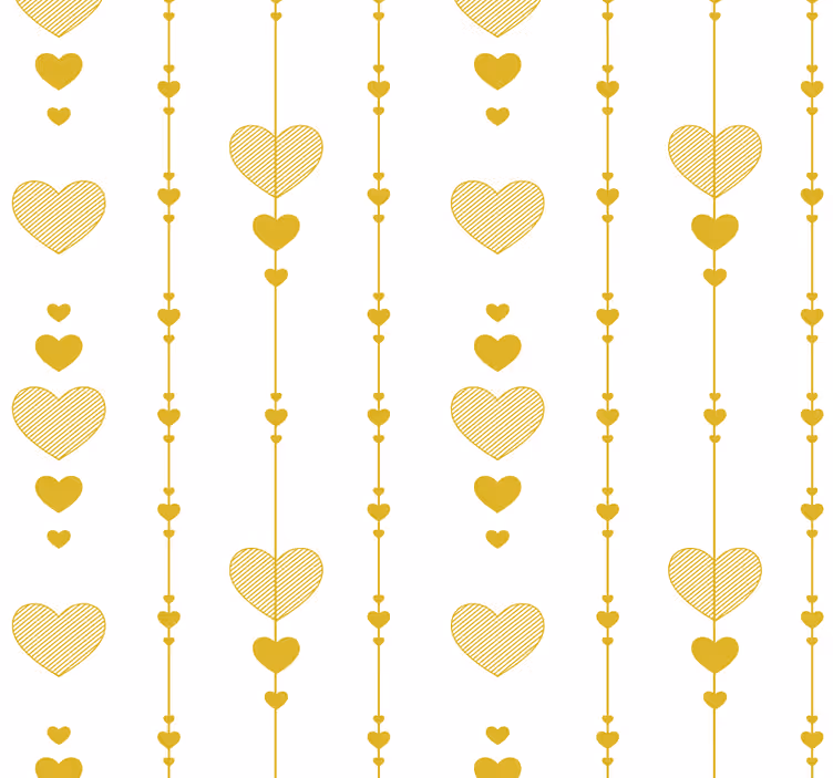 Carta da parati astratta cuori dorati - TenStickers