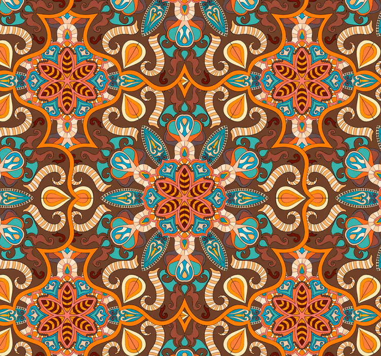 Carta da parati per piastrelle Elementi di mandala vintage - TenStickers