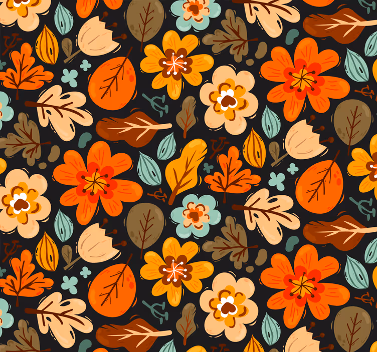 Carta da parati floreale Eleganti fiori d'arancio - TenStickers