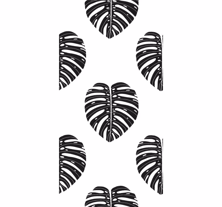 Carta da parati foglie motivo a foglie di monstera - TenStickers